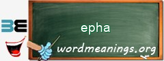 WordMeaning blackboard for epha